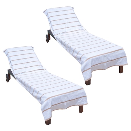 Monarch Las Rayas Chaise Cover 30x85 Beige (2pk) CC-HS3085BG-2PK